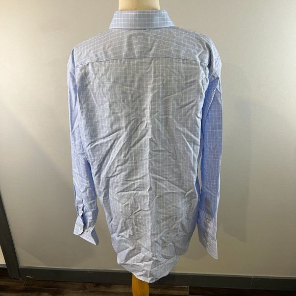 NWT NORDSTROM Light Blue White Waffle Print Long Sleeve Button Down Dress Shirt - Picture 6 of 10